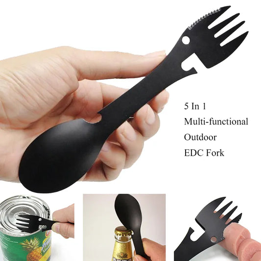 5 in 1 Multi-functional Kit Fork Knife Spoon Bottle & Can Opener